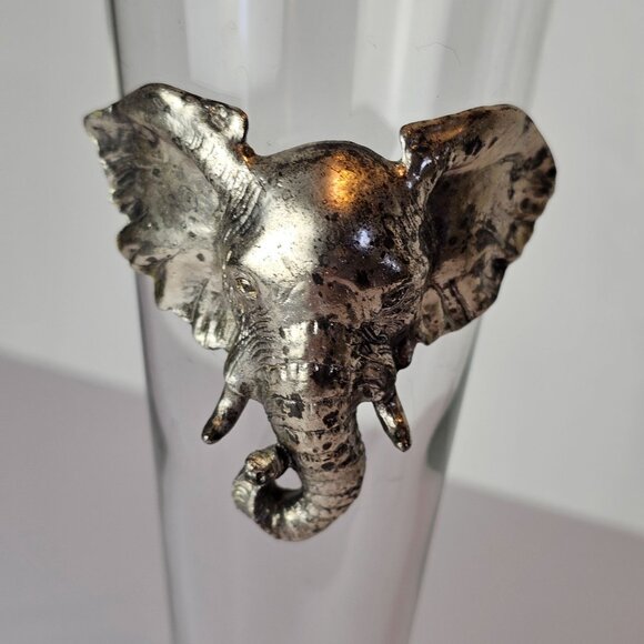 Vintage 1997 Arthur Court Pilsner Beer Safari Elephant Pewter Glass, 14 Oz. - Picture 4 of 6